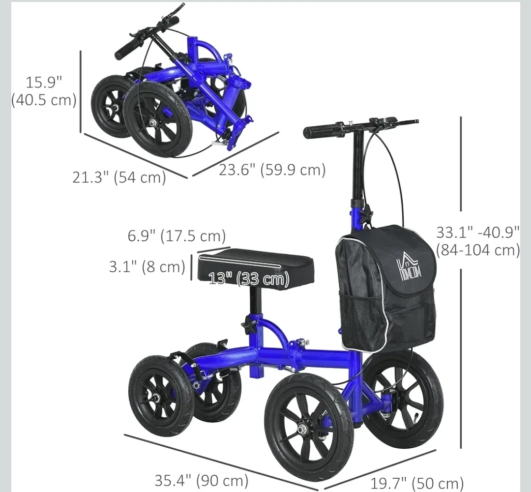 Brand New HOMCOM 3-Wheel Knee Walker / Knee Scooter - photo 5