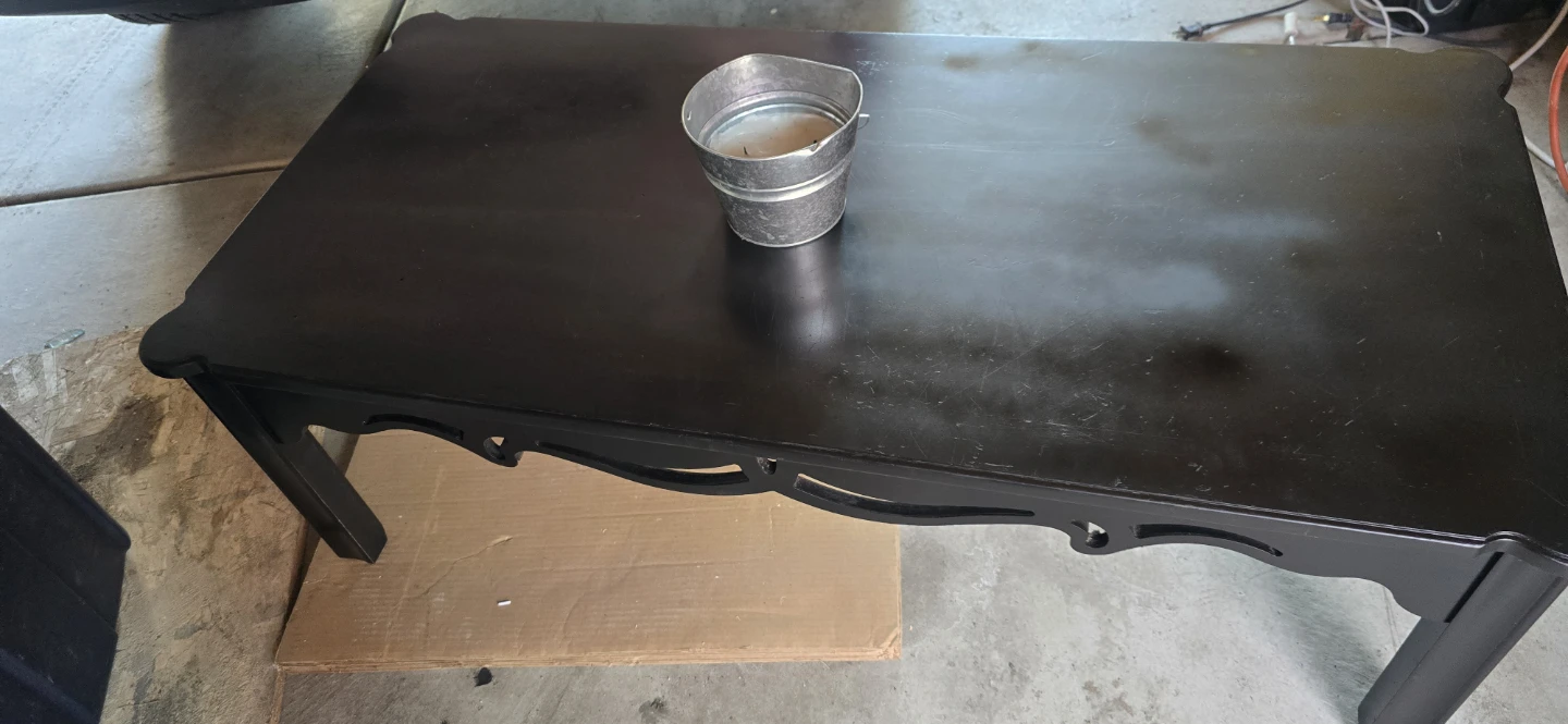 Black Coffee Table with Ornate Trim - photo 2