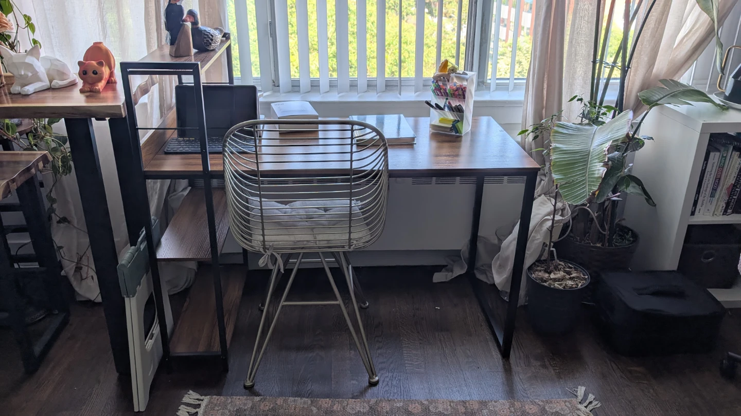 Wooden Desk with Metal Frame