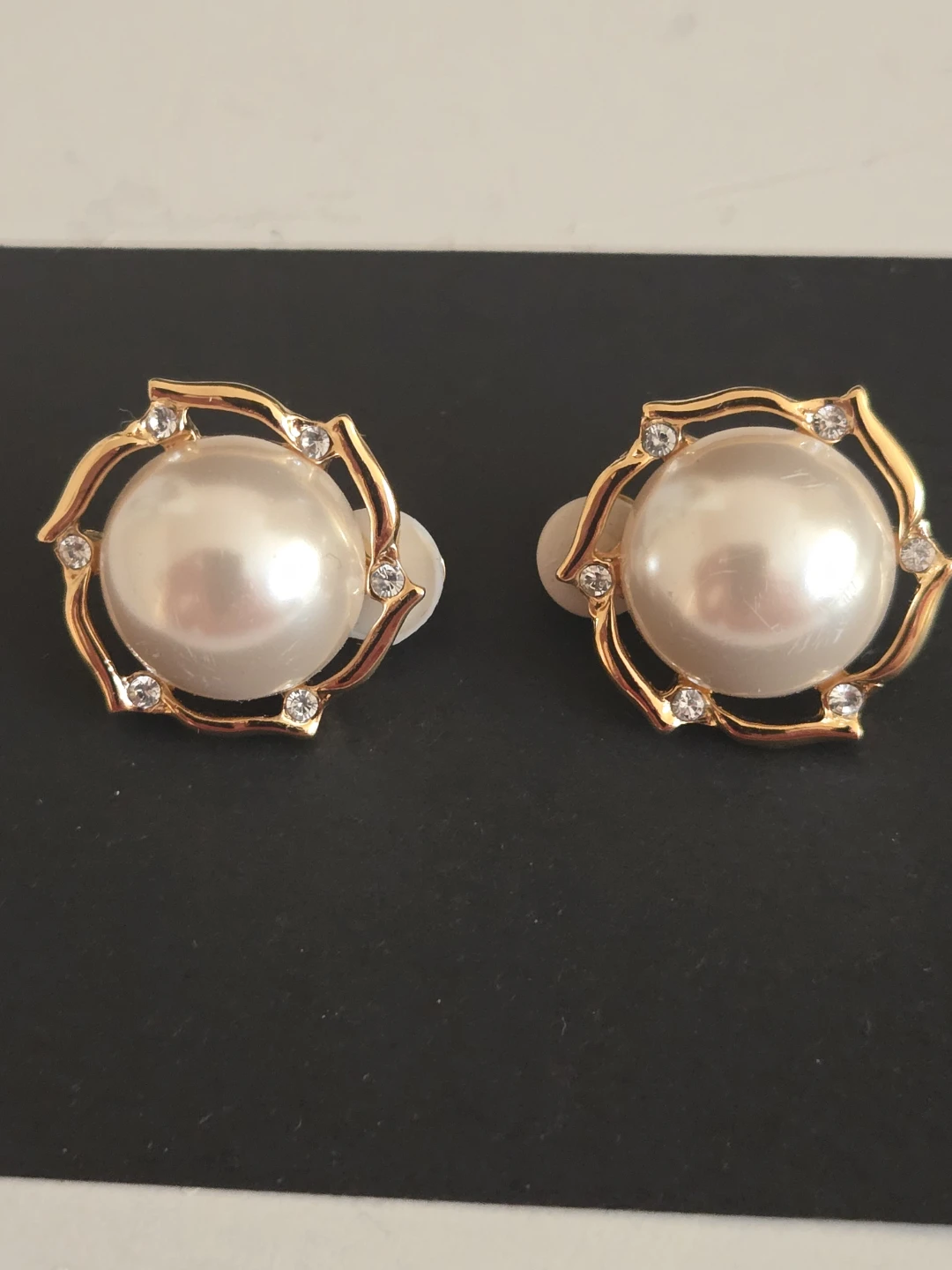 EVCO Brand Faux Pearl Clip-On Earrings