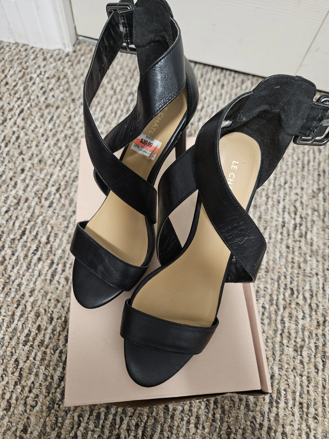 Le Château Black Strappy Heels size 8