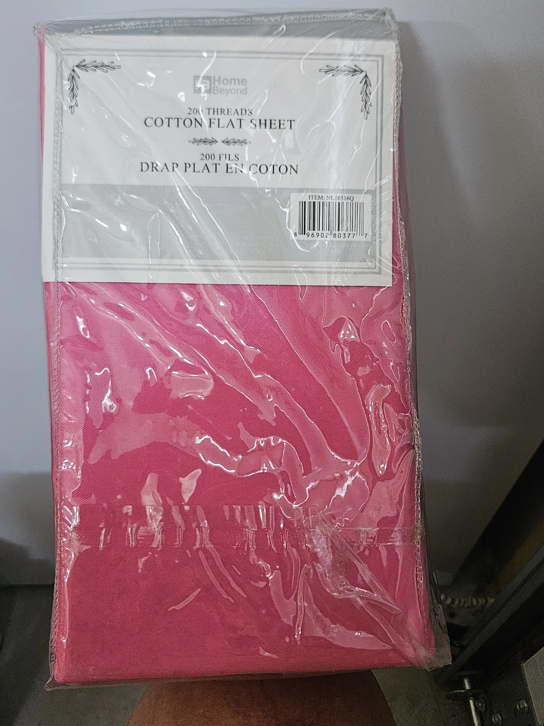 Home Beyond Queen Cotton Flat Sheet - Pink