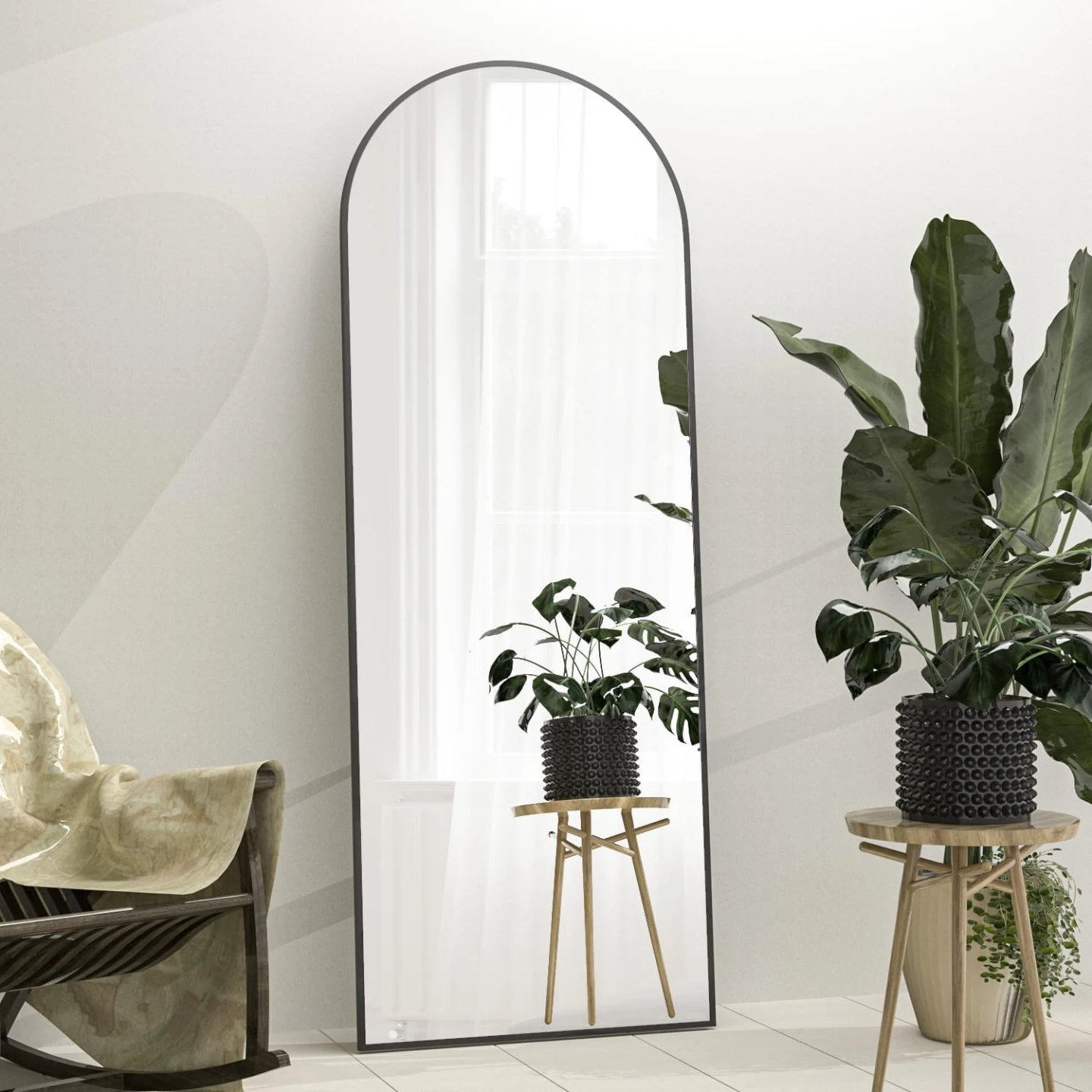Full Length Mirror 64"x21" Arch Floor Mirror with Stand - photo 4