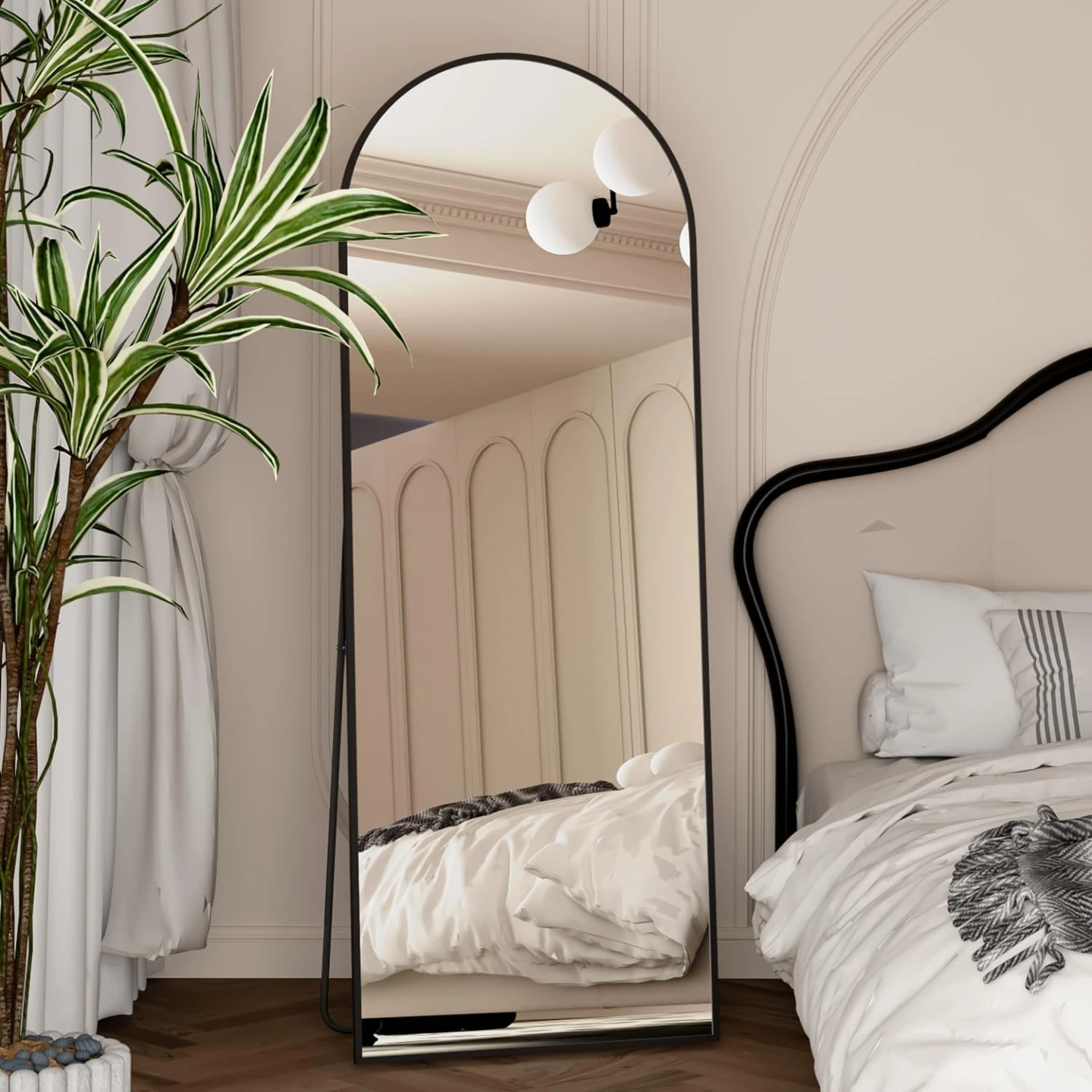 Full Length Mirror 64"x21" Arch Floor Mirror with Stand - photo 5