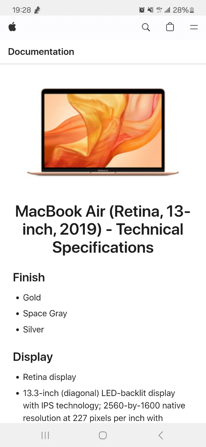 MacBook Air 13" Gold Laptop, Intel Core i5, 8GB RAM, 128GB SSD