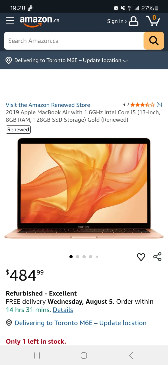 MacBook Air 13" Gold Laptop, Intel Core i5, 8GB RAM, 128GB SSD - photo 2