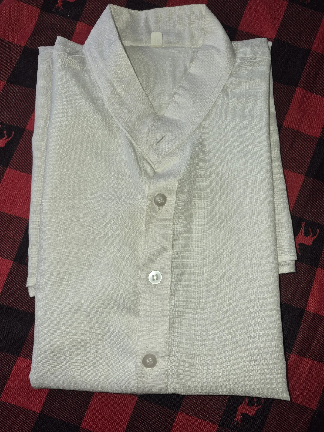 White Nehru Collar Button-Down Kurta