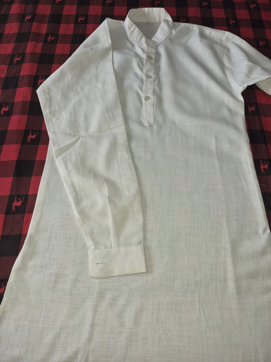 White Nehru Collar Button-Down Kurta - photo 3