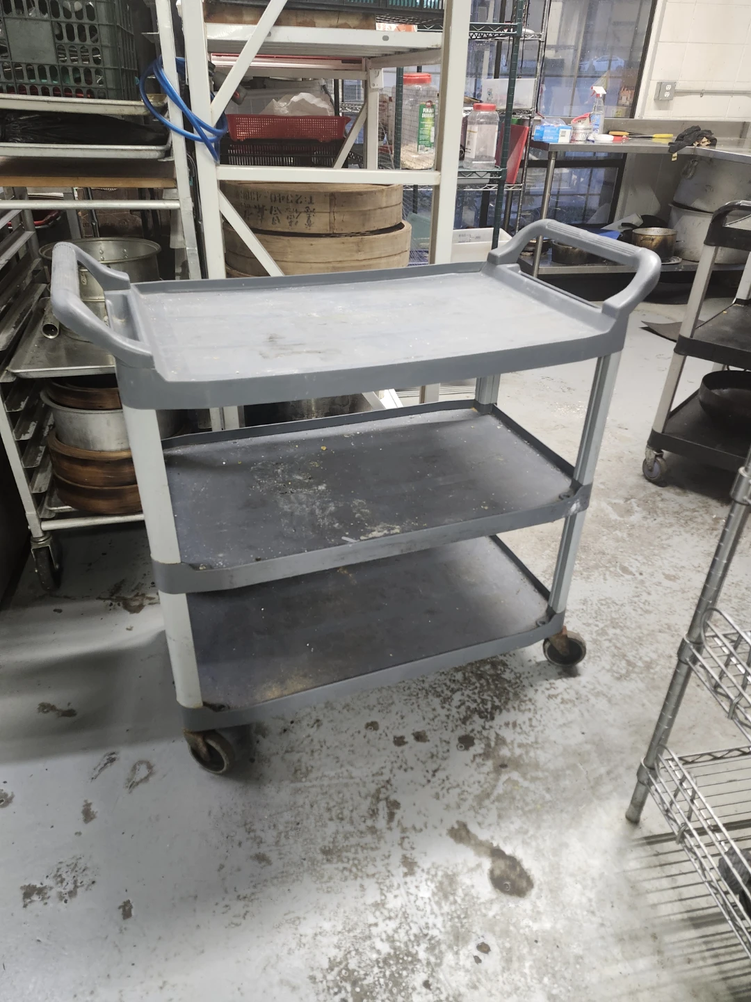 Grey 3-Tier Utility Cart