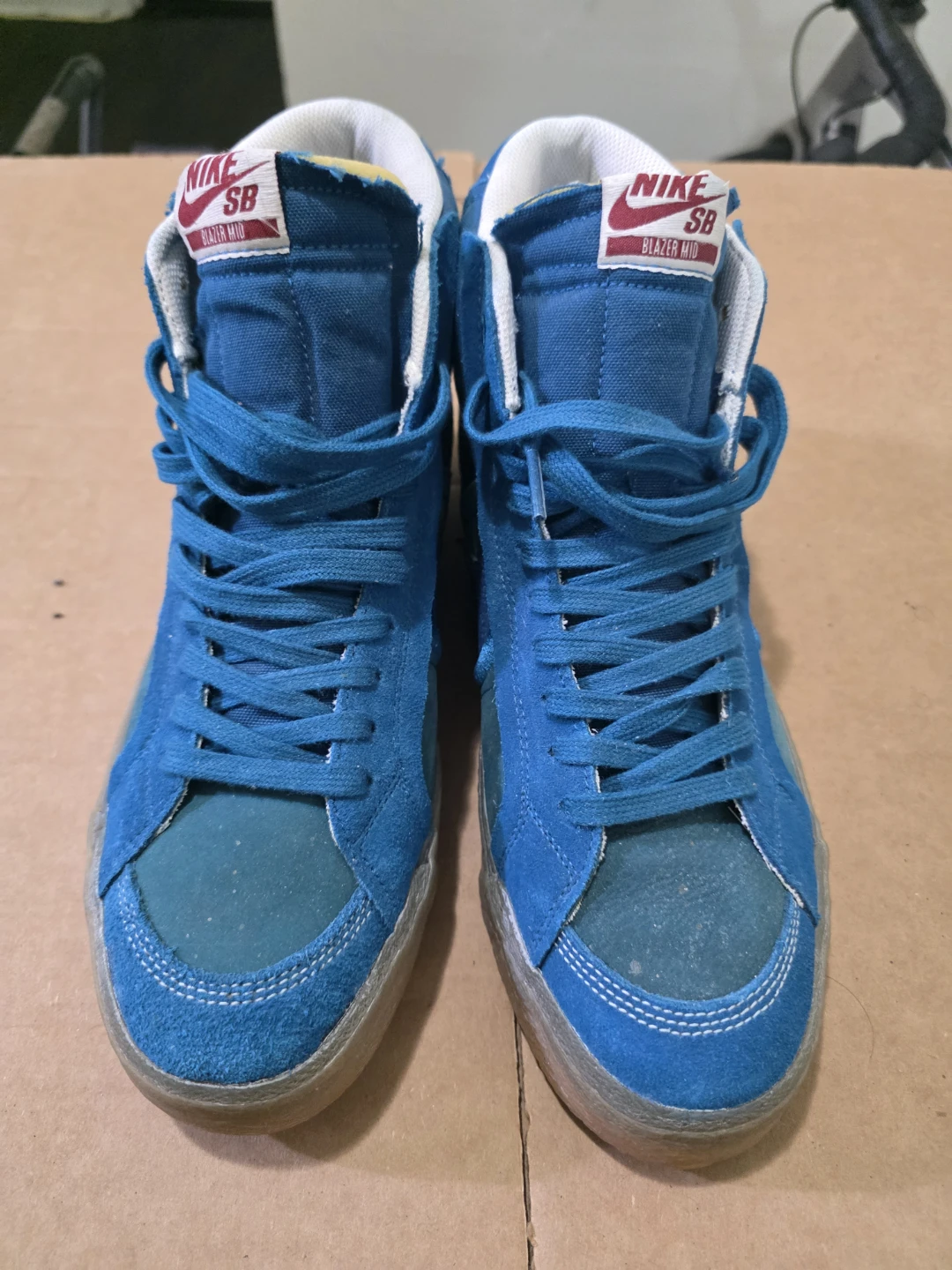 Nike SB Blazer Mid Teal Suede Shoes Size 11 - photo 4