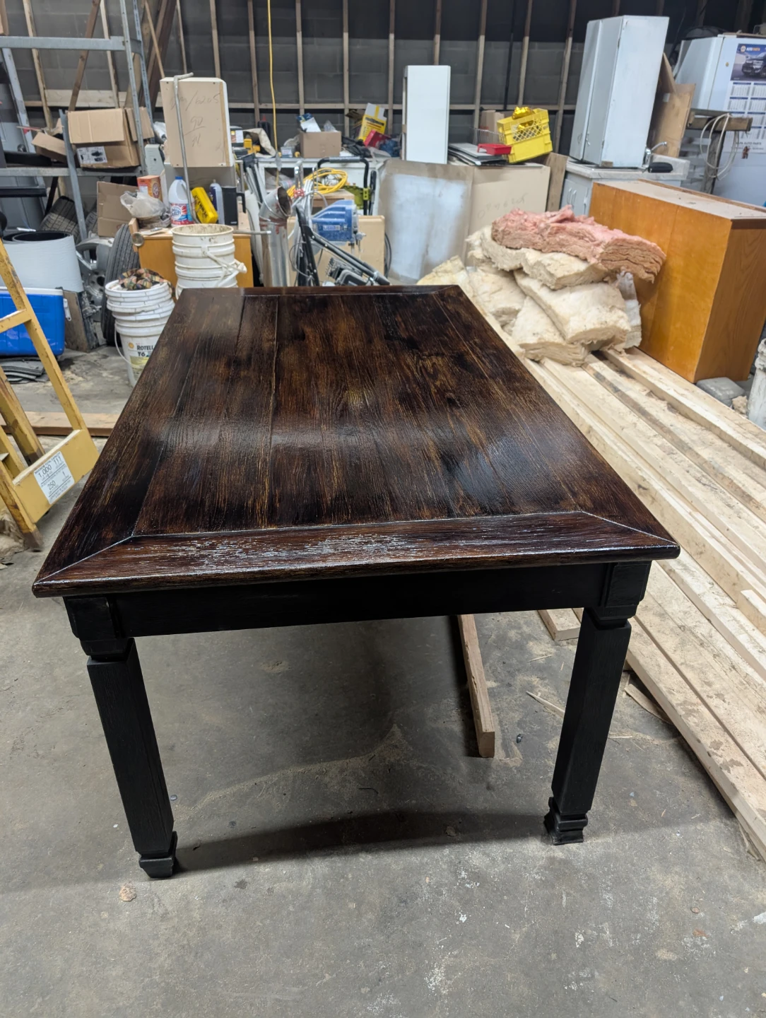Dark Wood Dining Table with 6 Chairs - photo 2