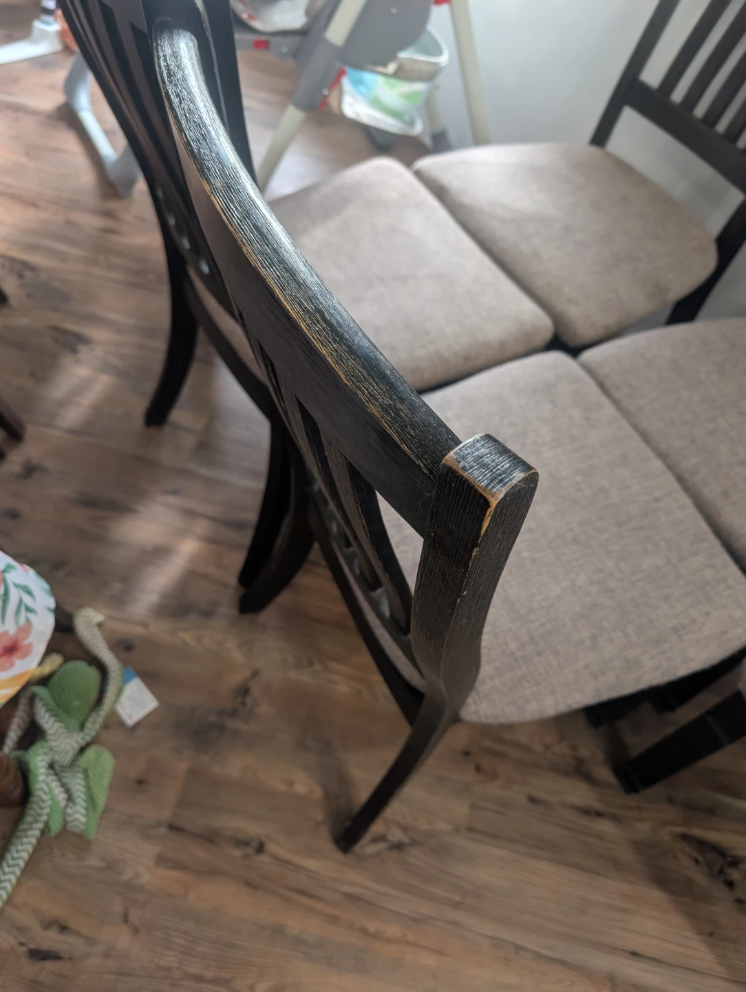 Dark Wood Dining Table with 6 Chairs - photo 4