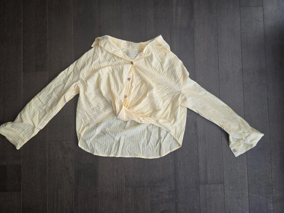 Yellow Striped Button-Up Shirt - photo 3