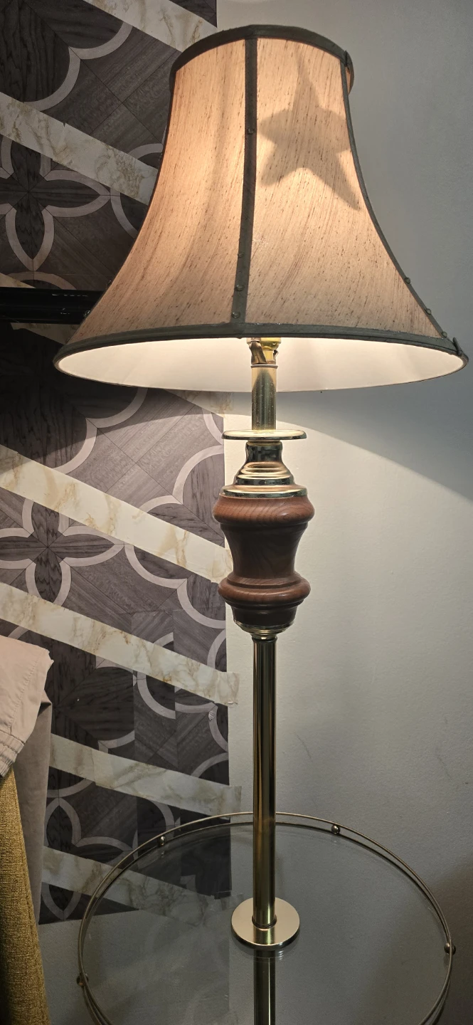 Floor Lamp with Glass Side Table