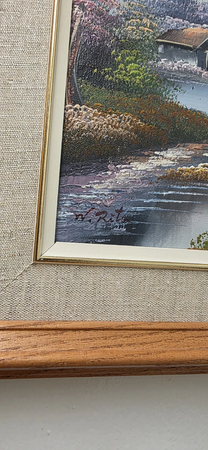 Pair of 2 Framed Landscape Painting W. Rita - photo 3