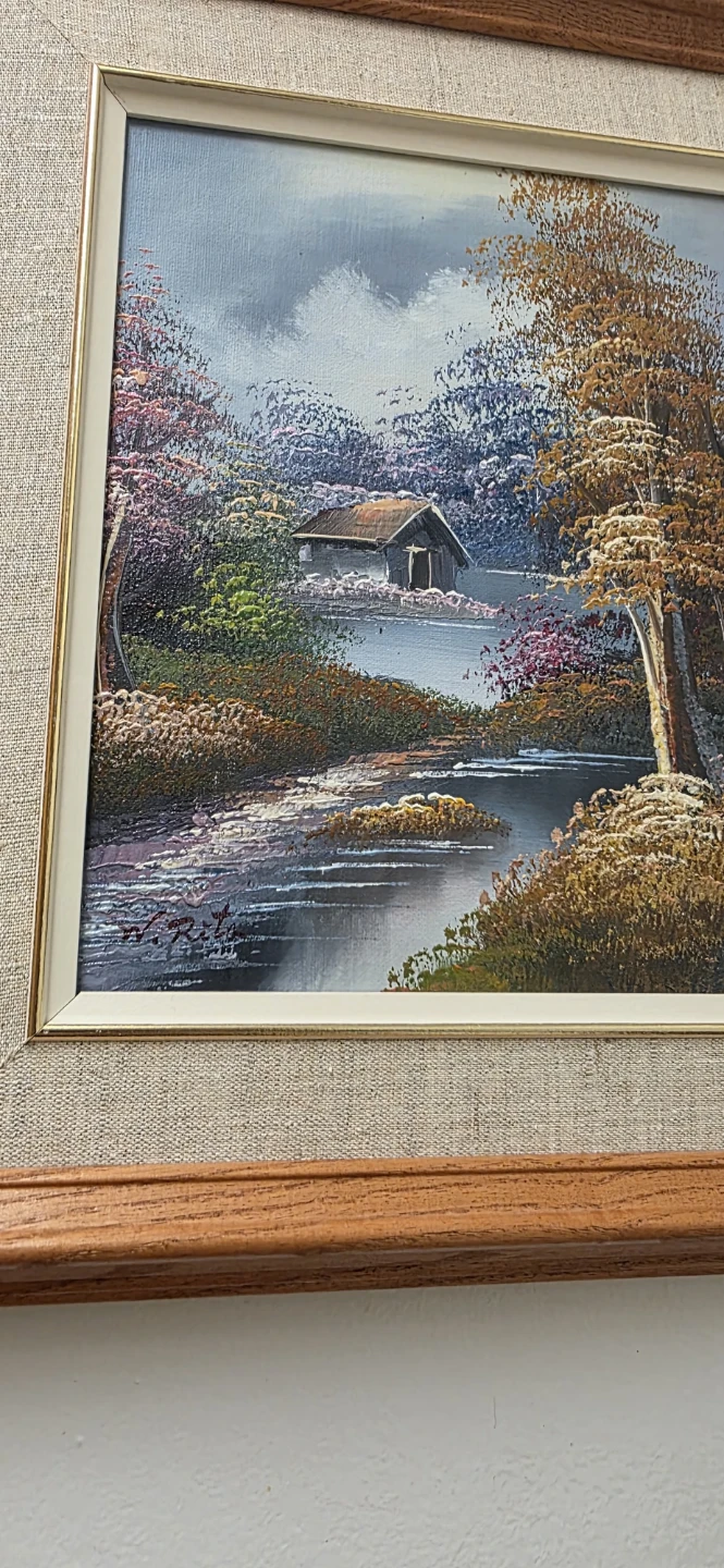 Pair of 2 Framed Landscape Painting W. Rita - photo 4