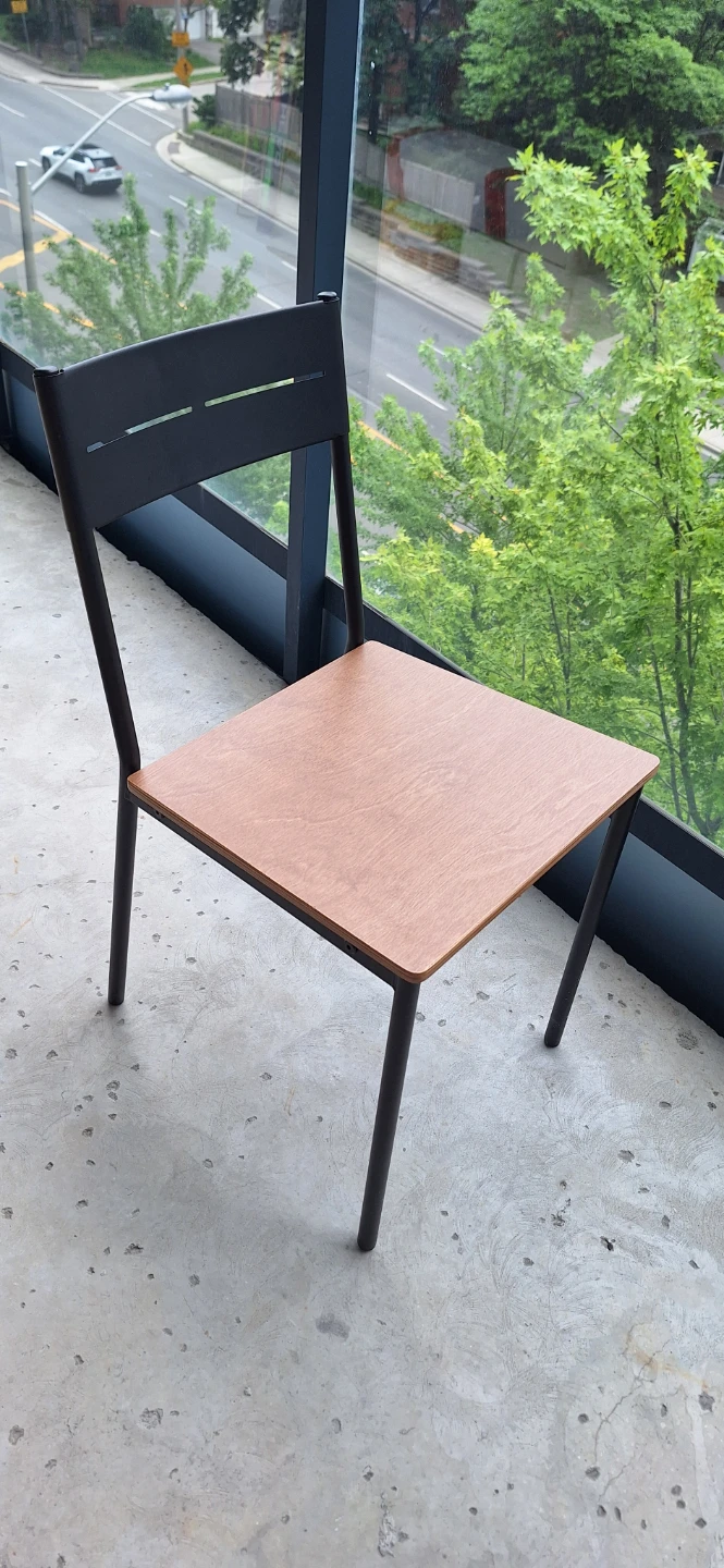 Modern Black Frame Wood Seat Chair
