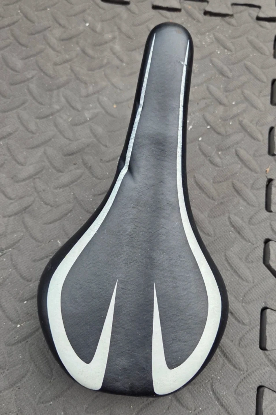 Black Bicycle Saddle with White Accents - photo 4
