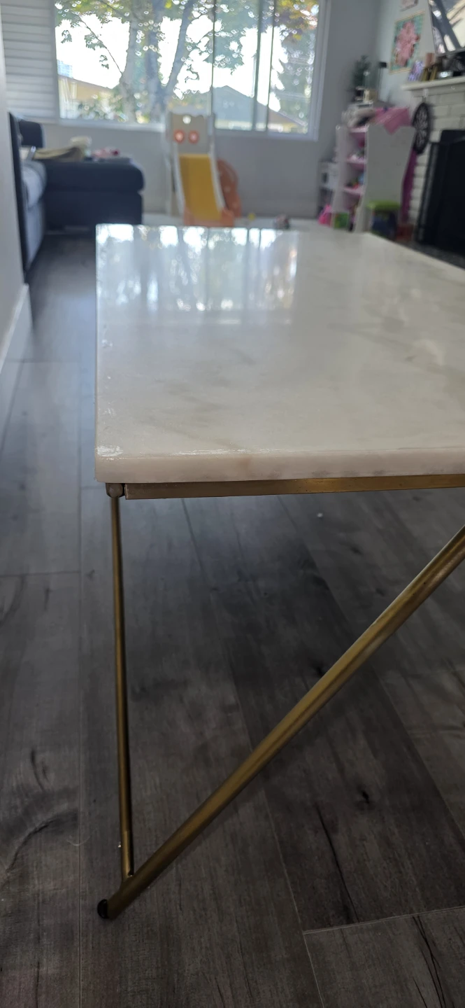 Marble top coffee table with gold legs - photo 2