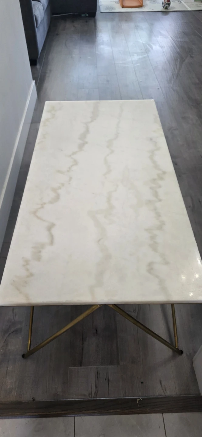 Marble top coffee table with gold legs - photo 3