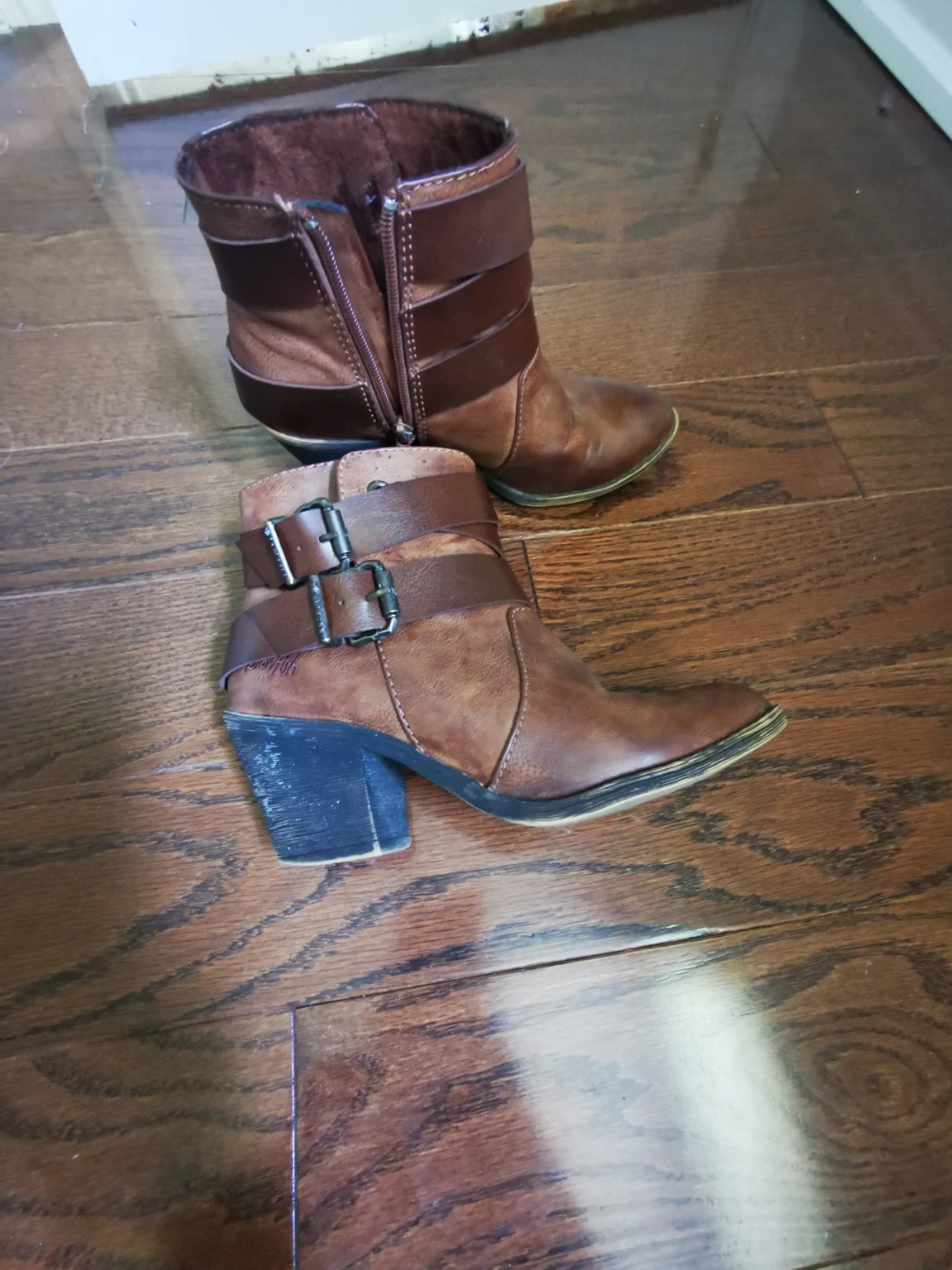 Brown Ankle Boots with Buckle Detail - photo 2