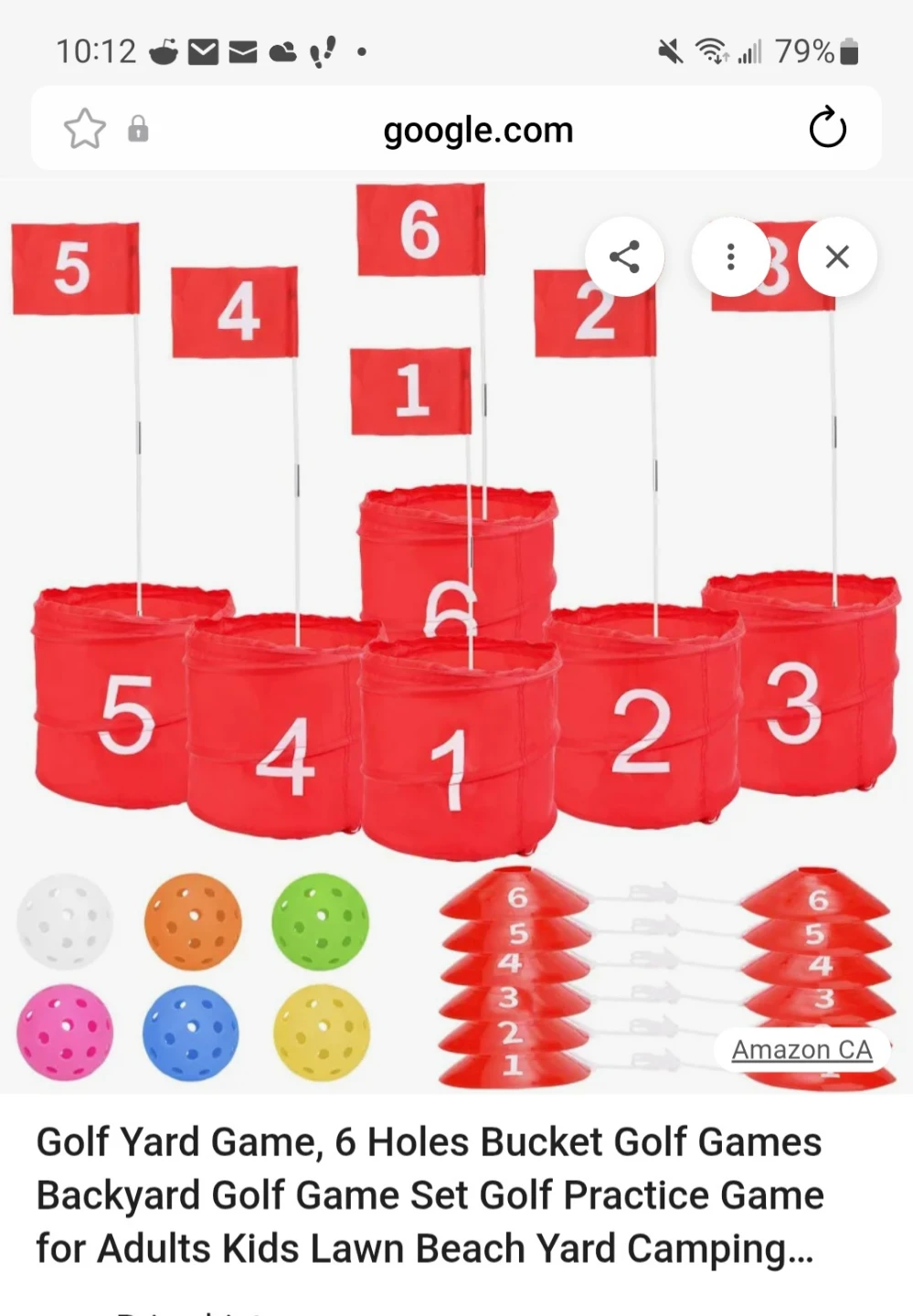 Golf Yard Game Set with 6 Holes and Balls
