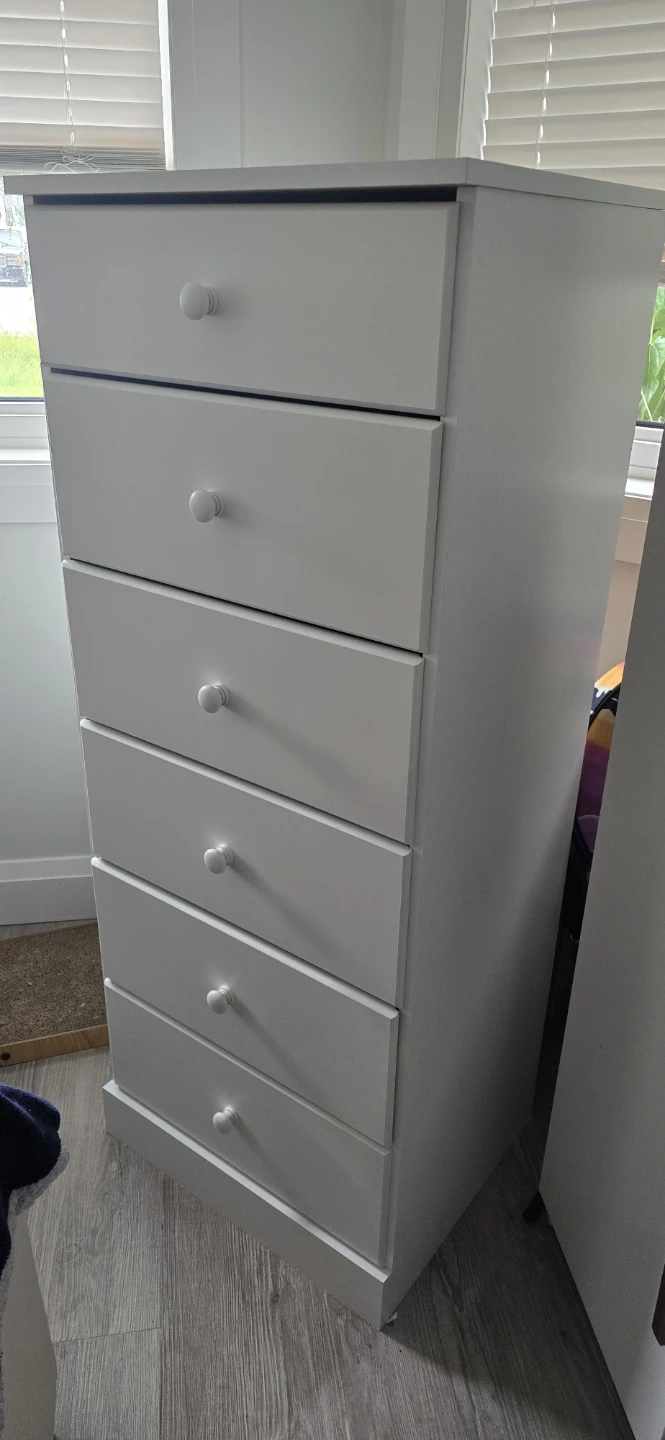 White 7-Drawer Tall Dresser