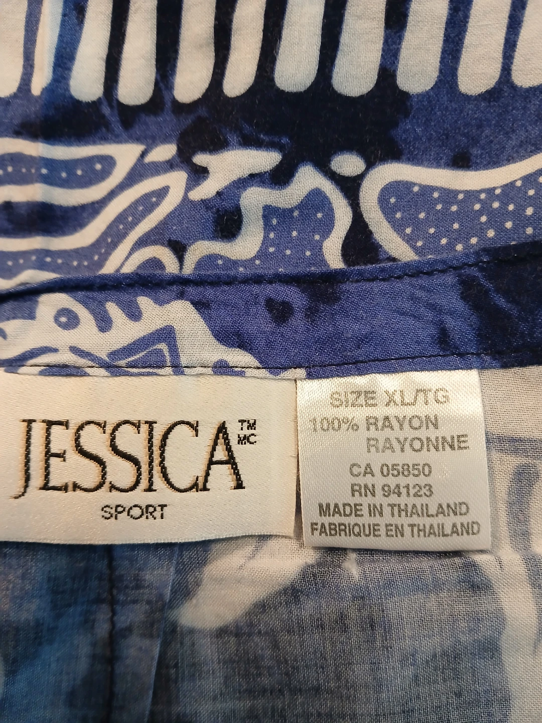 Jessica Sport Blue & White Print Rayon Wrap Skirt. LOCATION ⬇️ - photo 2