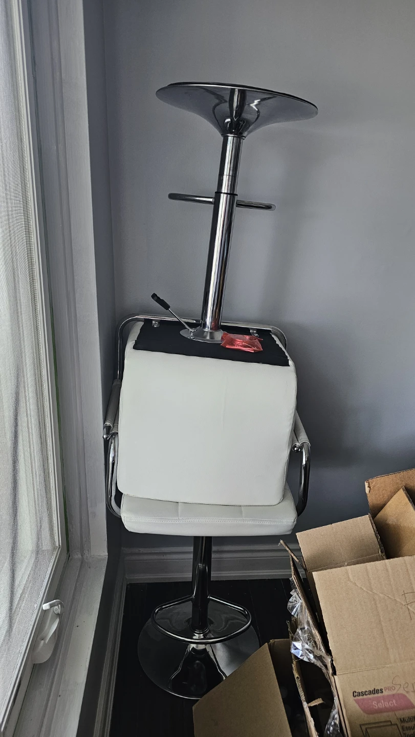 White Adjustable Bar Stools - photo 2
