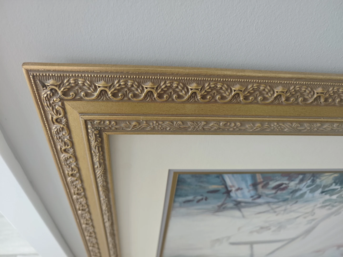 Framed Painting of Woman in Victorian Dress - photo 4
