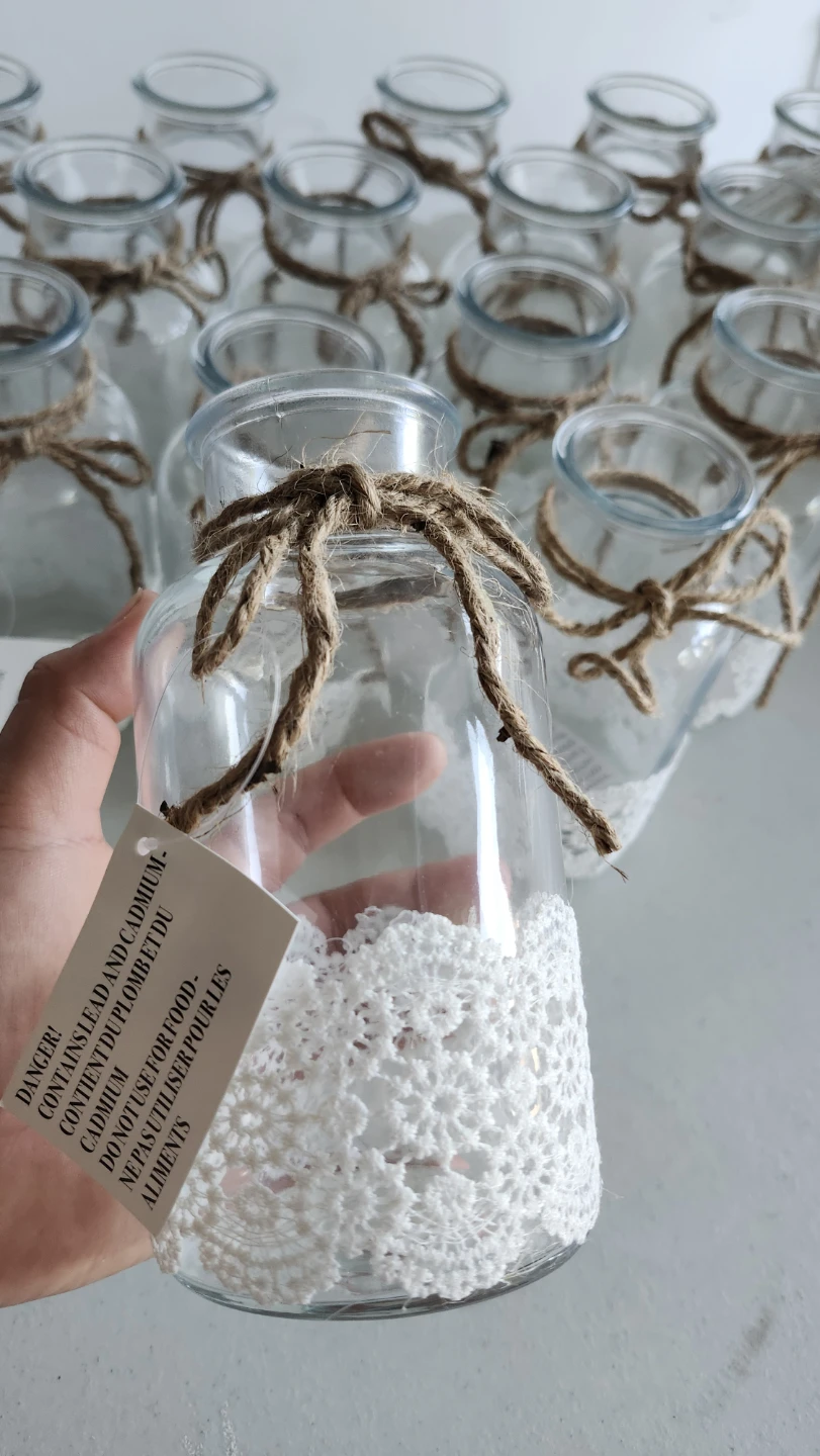 17 pcs Glass Jars with Lace and Twine Decoration - photo 3