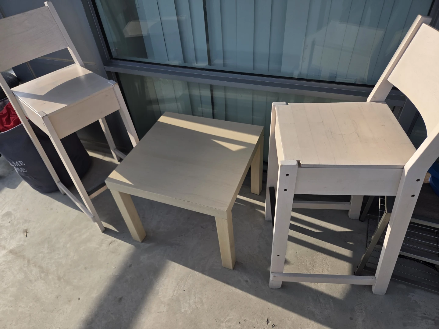 Wooden High Chair and Table Set