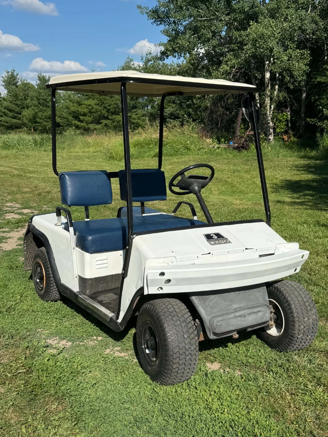 White EZGO Golf Cart