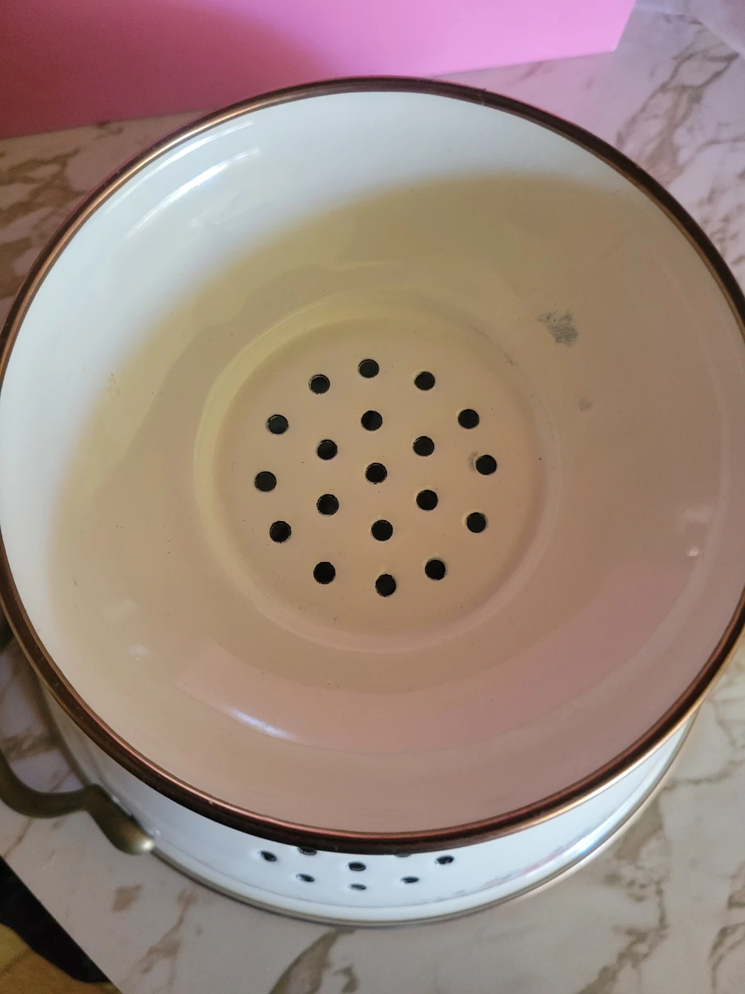 Vintage Enamel Colander with Floral Design - photo 3