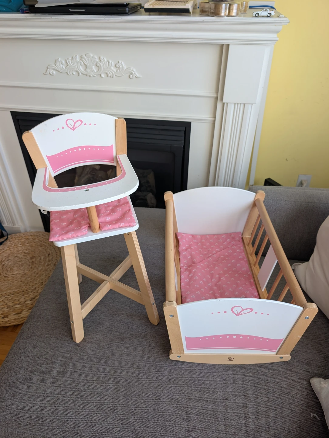 Hape Doll High Chair and Cradle Set