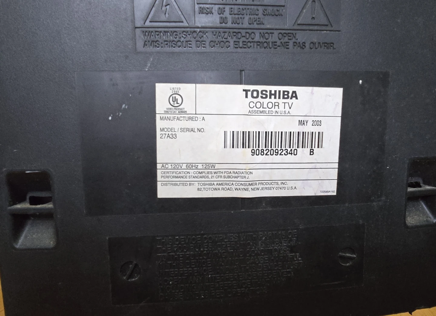 27" Toshiba crt color tv - photo 5