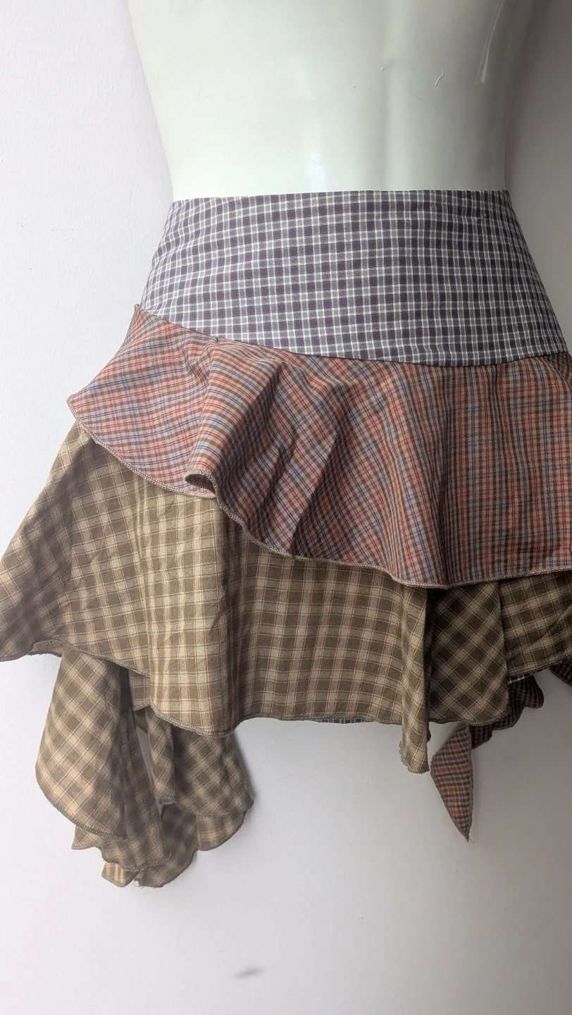 Tiered Plaid Ruffle Skort sz SMALL - photo 2