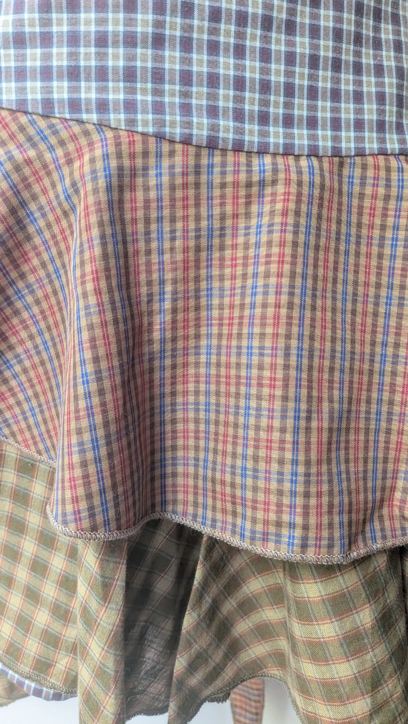 Tiered Plaid Ruffle Skort sz SMALL - photo 4