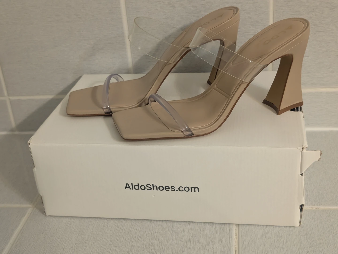 ALDO beige clear strap heels Size 8.5 - photo 3