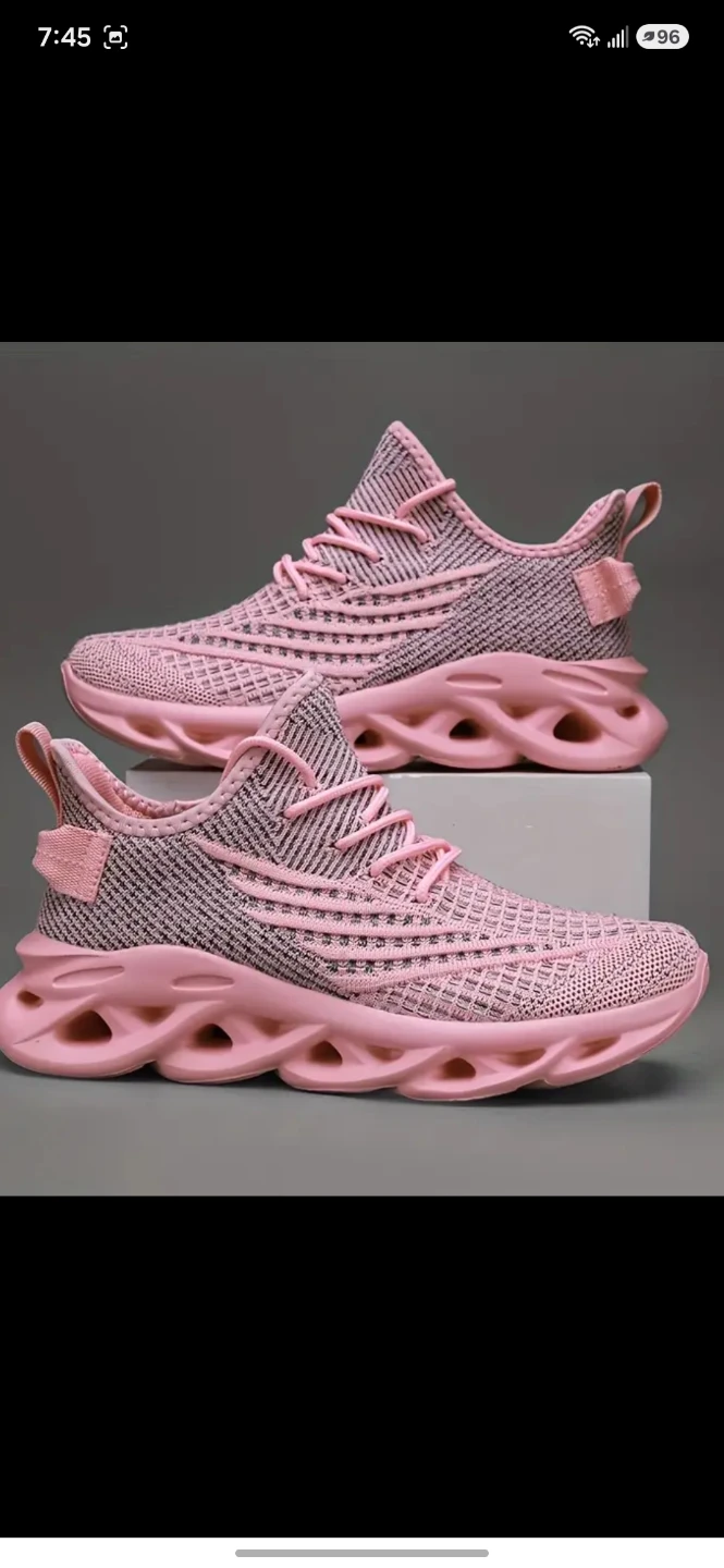 Pink Knit Running Shoes