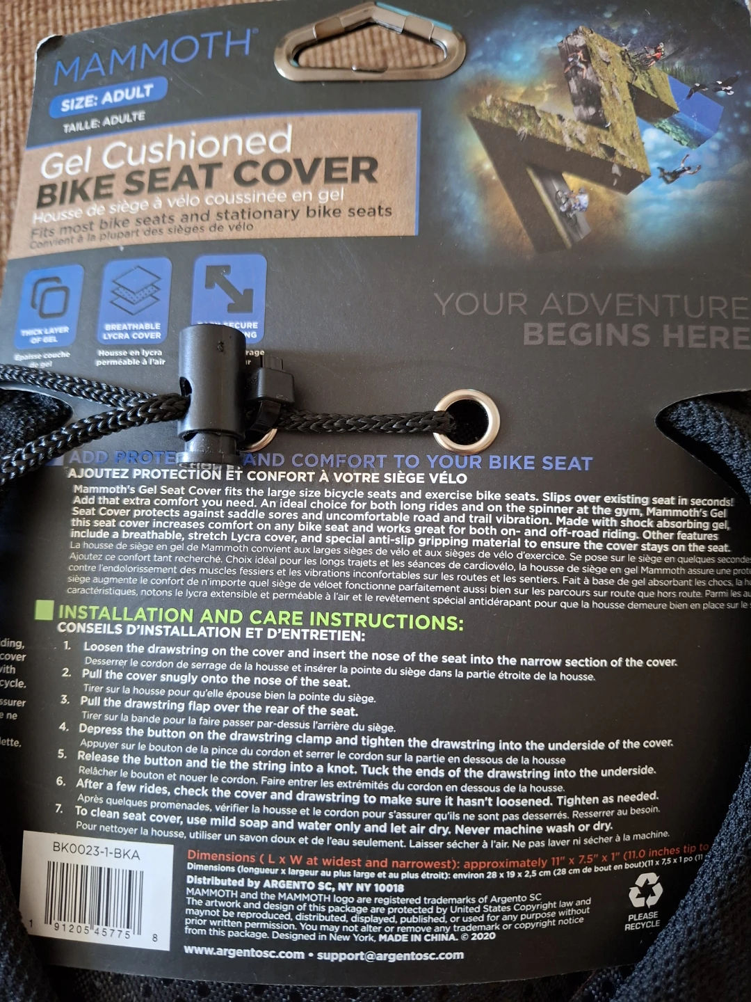 Mammoth Gel Cushioned Bike Seat Cover Adult Size - photo 4