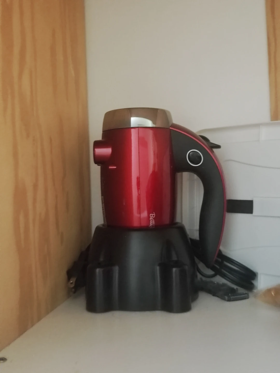 Betty Crocker Red Metallic 7-Speed Hand Mixer with Storage Stand