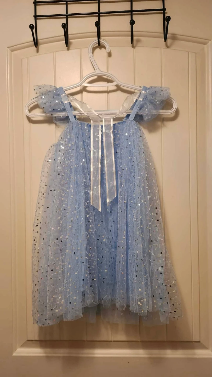 AGQT Light Blue Sequin Tulle Dress - photo 2