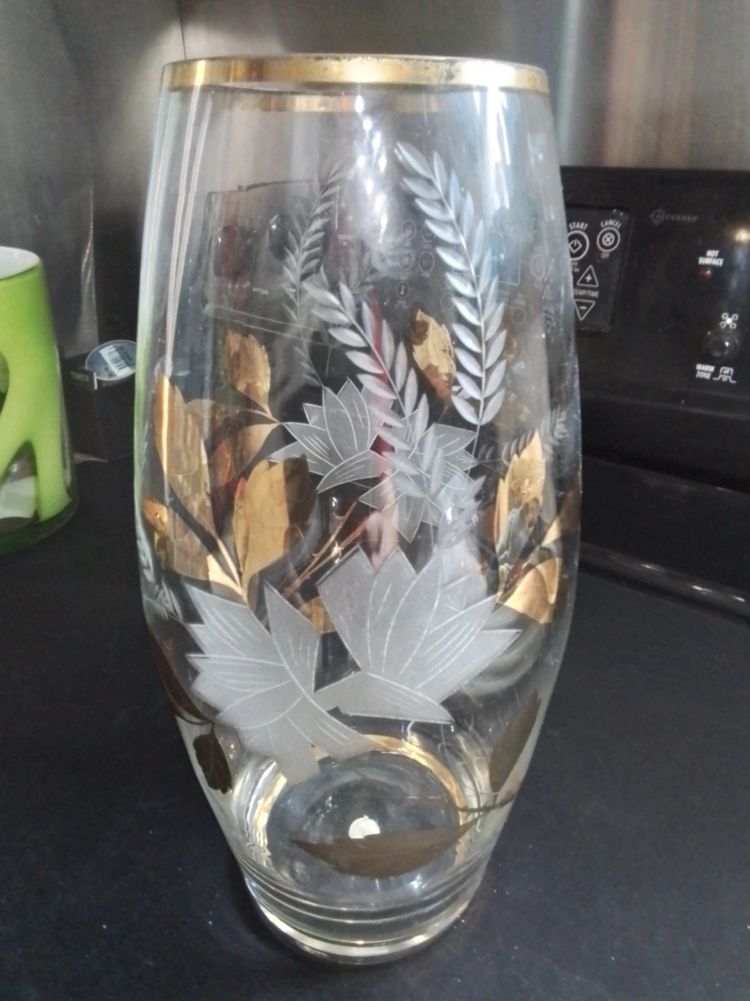 Vintage 1970s Romanian Art Glass Centerpiece Vase