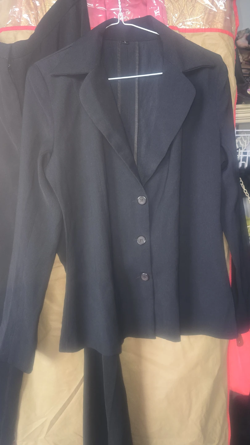 Mahalaxmi Silks Black Trouser Suit Set - Size L - photo 4