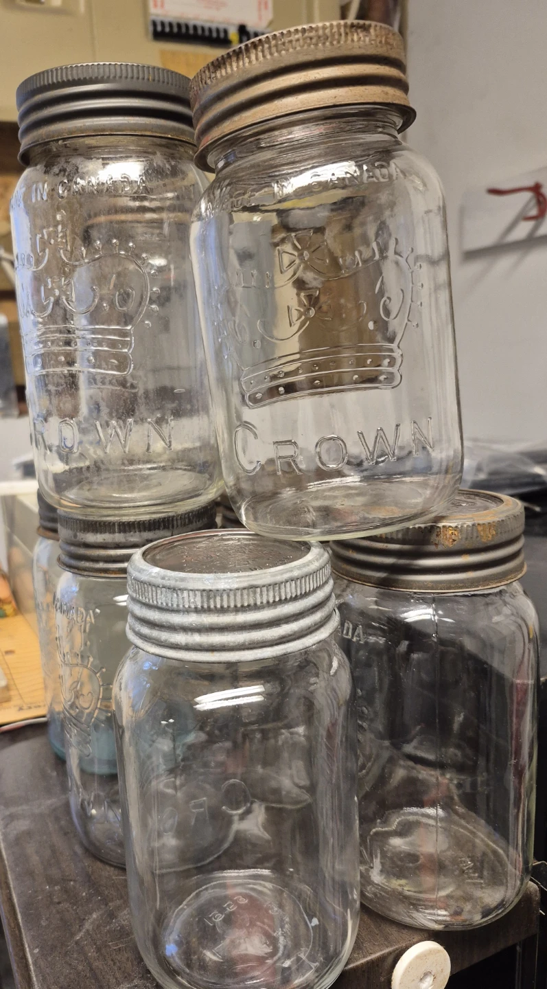 CROWN Mason Jar, litre size, with lids