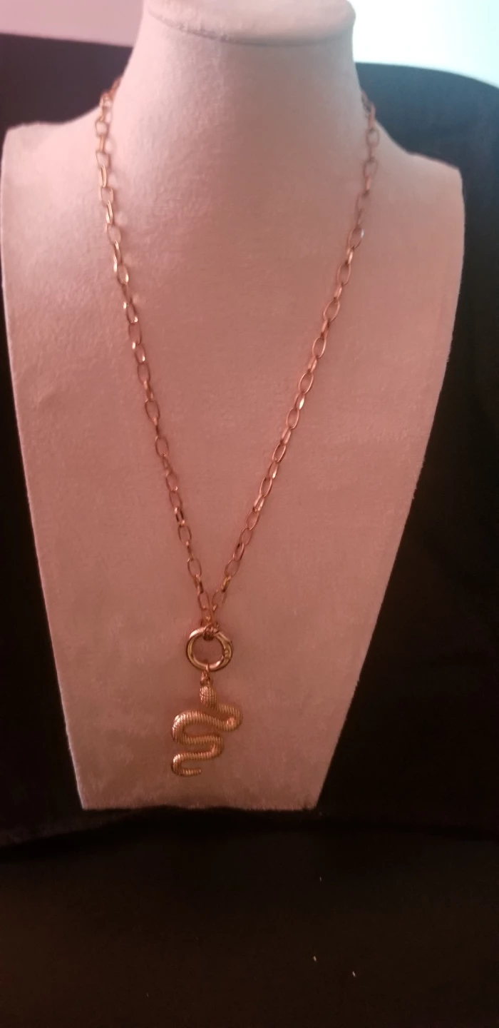 Gold Snake Pendant Necklace