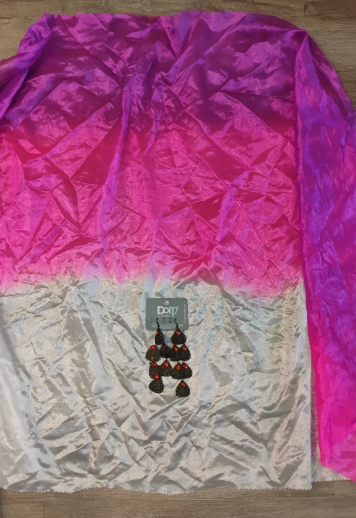 Dangle Earrings with Red Stones and veil - photo 2