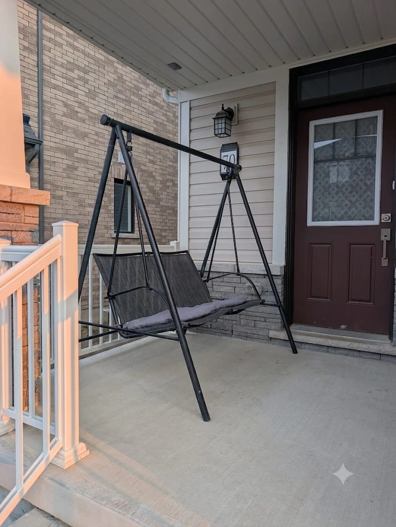 Black porch swing