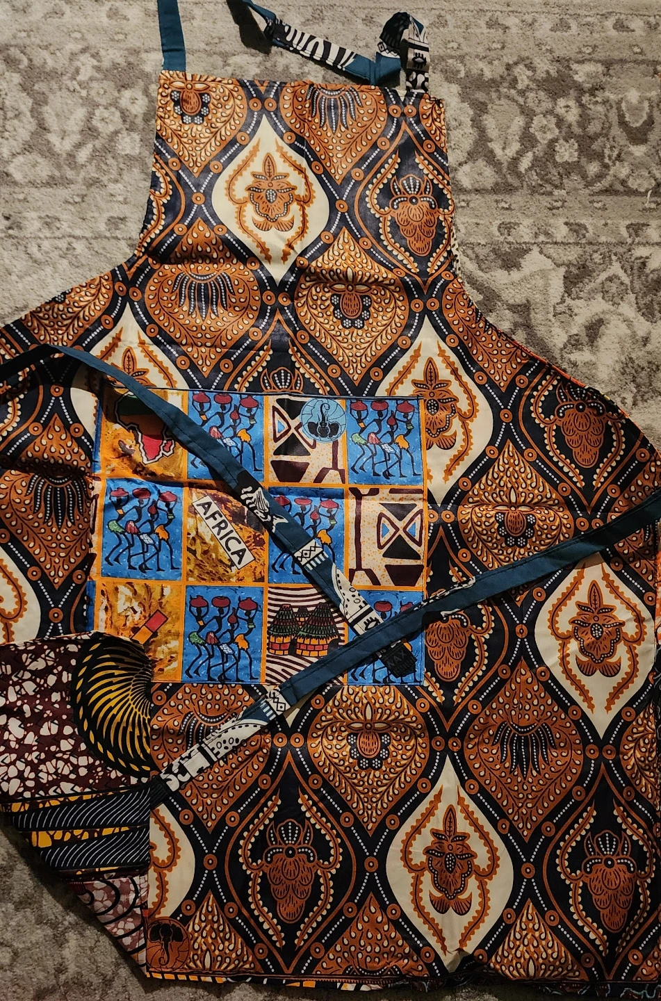 African Hand made African Print Aprons for BBQ"S or Cooking - photo 4